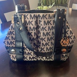 Michael Kors Monogrammed Tan Shoulder Bag